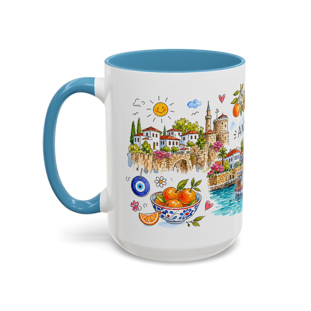 Antalya Travel Mug | European City Souvenir Accent Coffee Mug | 11oz 15oz Ceramic Cup