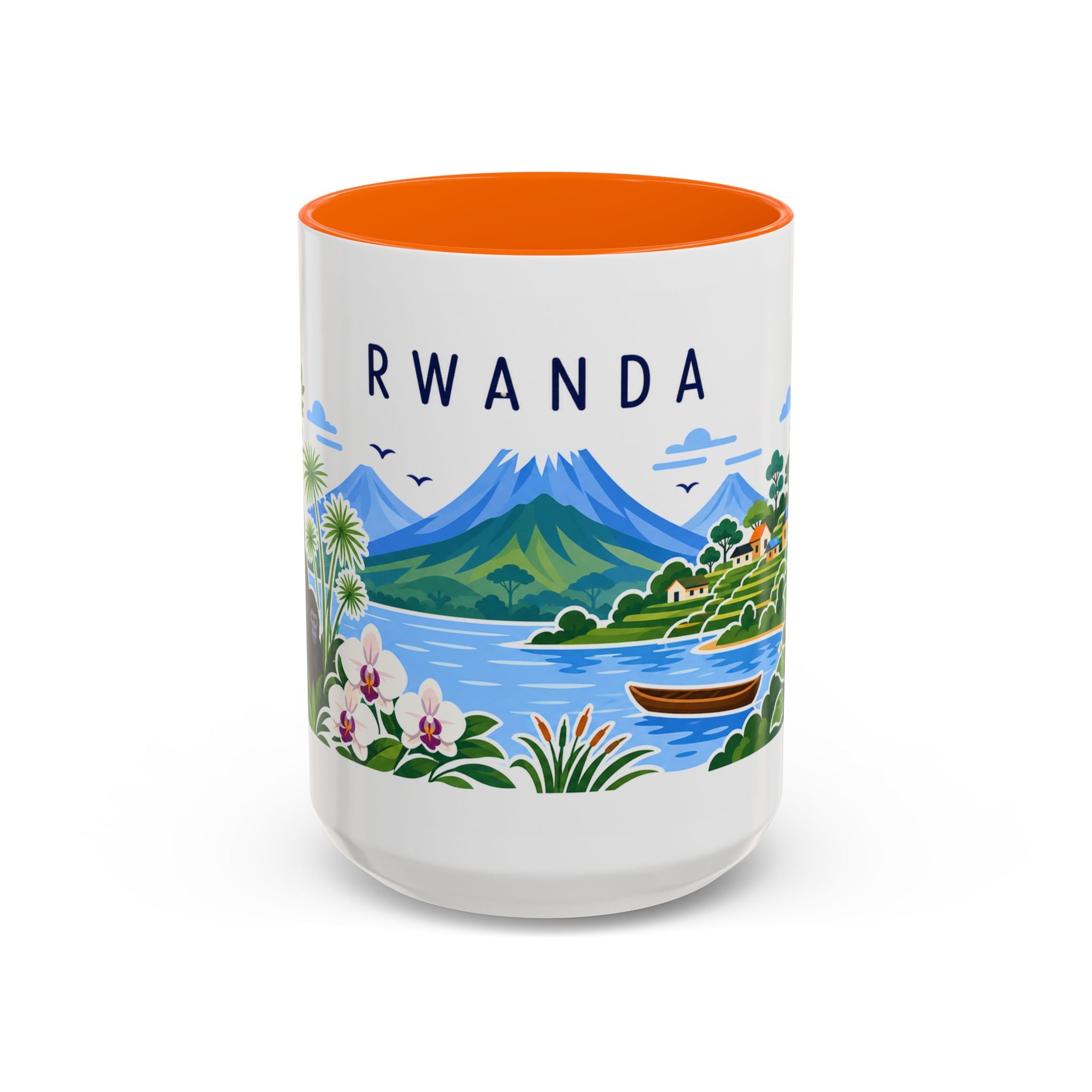 Rwanda Coffee Mug | Travel Souvenir Accent Mug | Country Gift Ceramic Cup 11oz 15oz