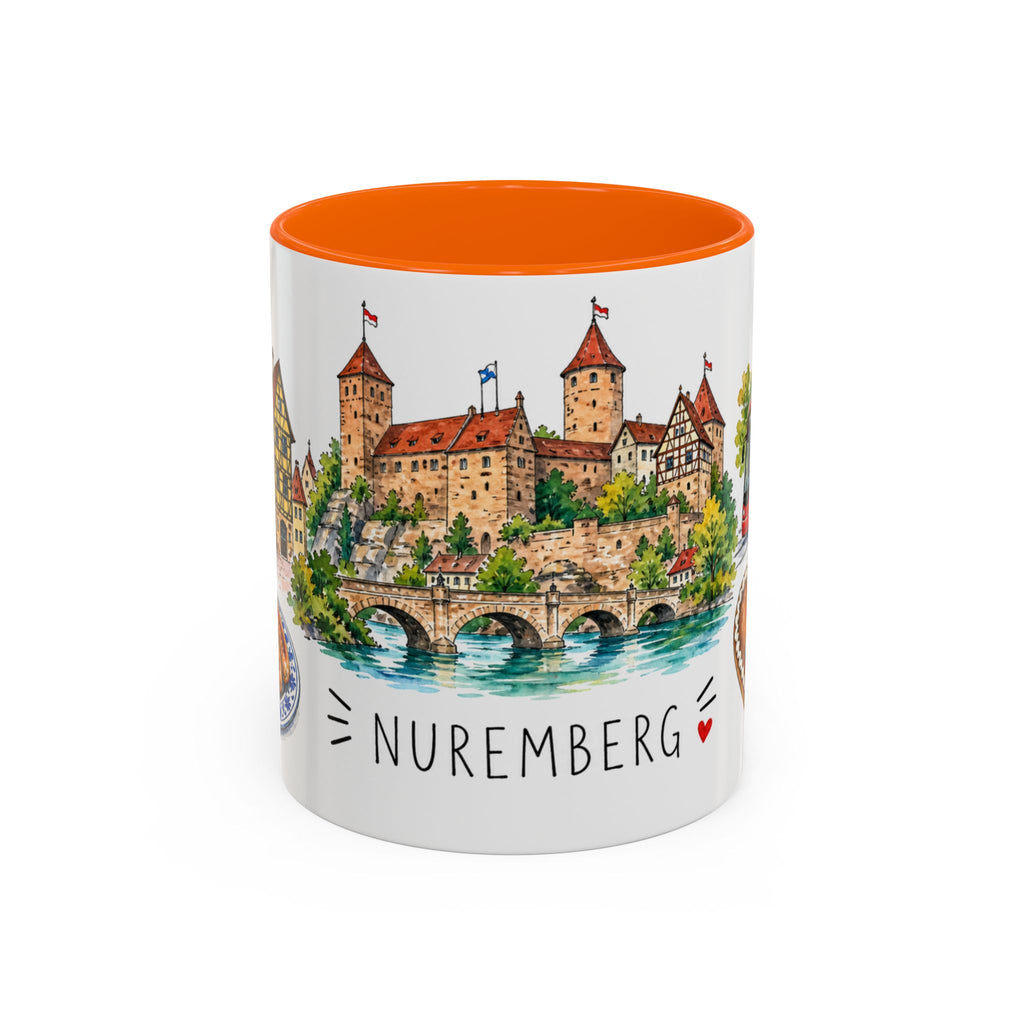 Nuremberg Illustrated Travel Mug | City Souvenir Accent Coffee Mug | 11oz 15oz Ceramic Cup