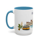 Budapest Coffee Mug | Hungary Travel Souvenir | Porcelain Decal City Gift | 11oz 15oz Accent Mug