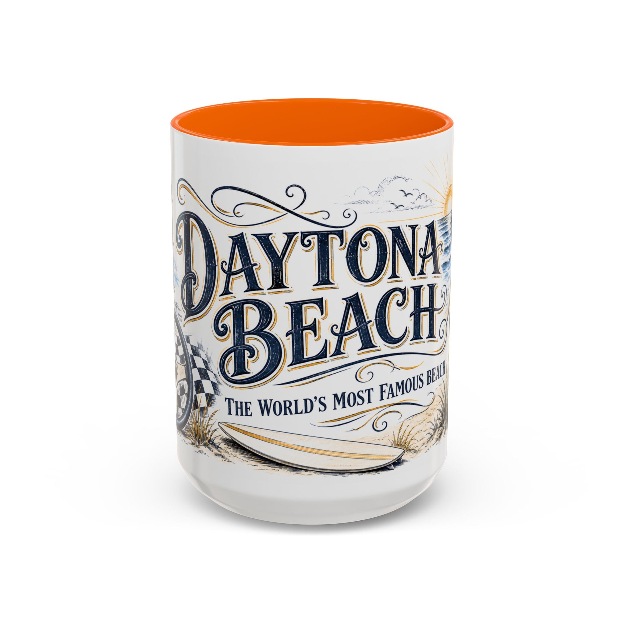 Daytona Beach Coffee Mug | United States Travel Souvenir | Vintage Illustrated City Gift | 11 oz 15 oz Accent Mug