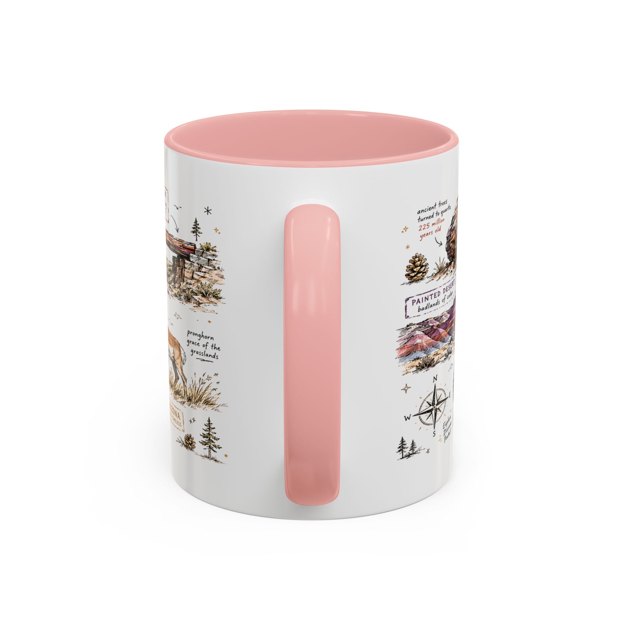 Petrified Forest National Park Coffee Mug | Arizona Painted Desert Fossil Gift | Accent Color Ceramic 11oz 15oz