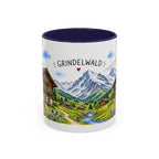 Grindelwald Illustrated Travel Mug | Switzerland Souvenir Accent Coffee Mug | 11oz 15oz Ceramic Cup