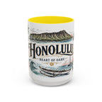 Honolulu Coffee Mug | United States Travel Souvenir | Vintage Illustrated City Gift | 11 oz 15 oz Accent Mug