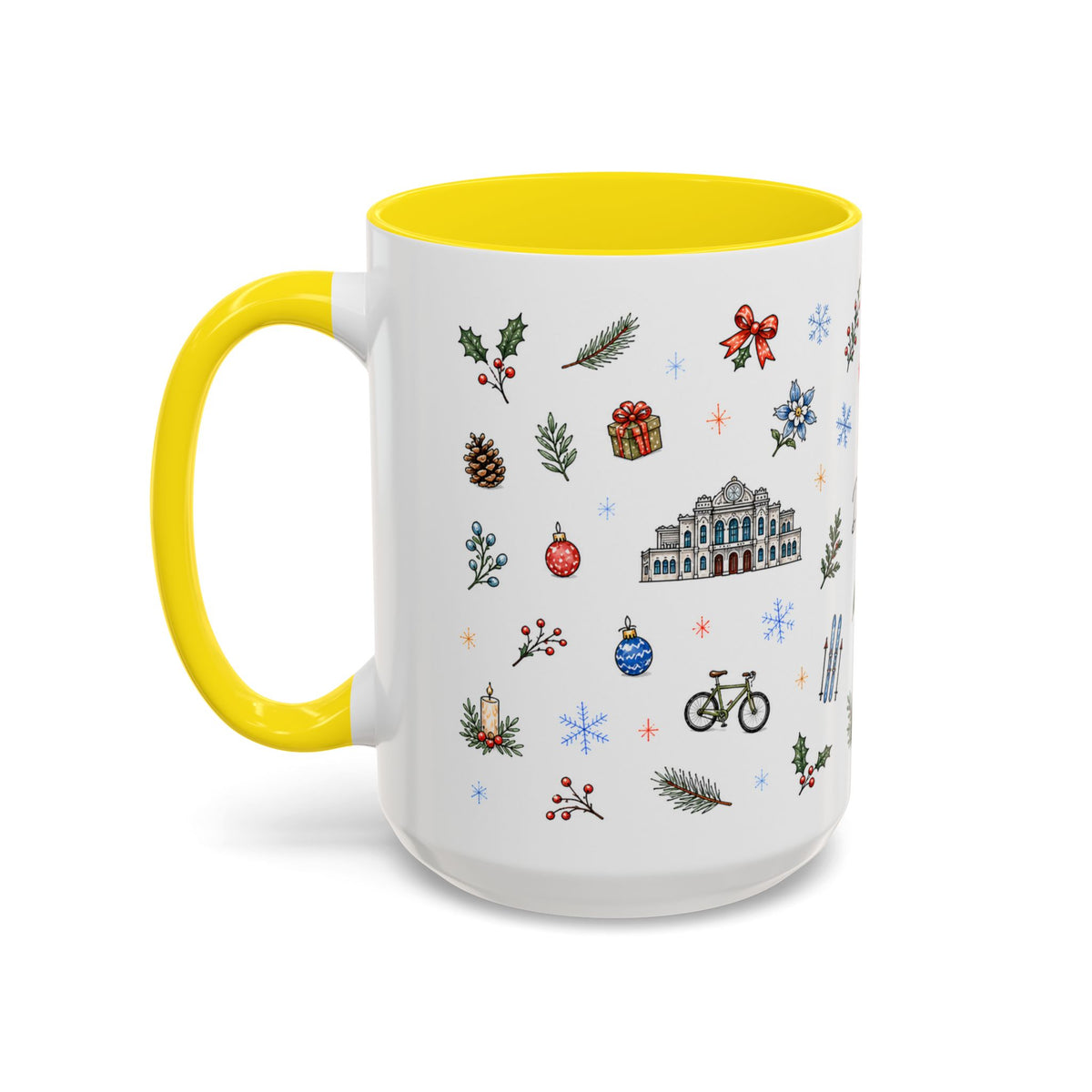 Denver Christmas Mug | Watercolor City Souvenir, Holiday Travel Gift (11oz/15oz)