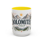 Dolomites Coffee Mug | Travel Destination Souvenir Gift | Accent Color Ceramic 11oz 15oz