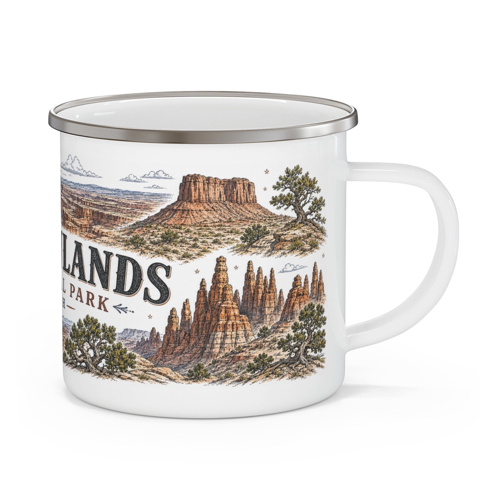 Canyonlands National Park Vintage Enamel Camping Mug | 12oz National Park Hiking Gift