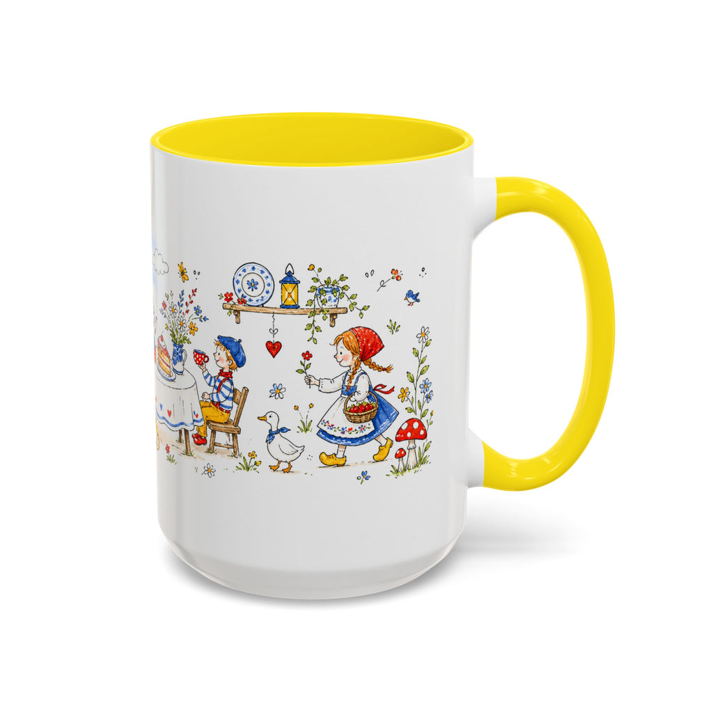 Storybook Cottage Breakfast Mug | Hand Painted Fairy Tale Accent Coffee Mug