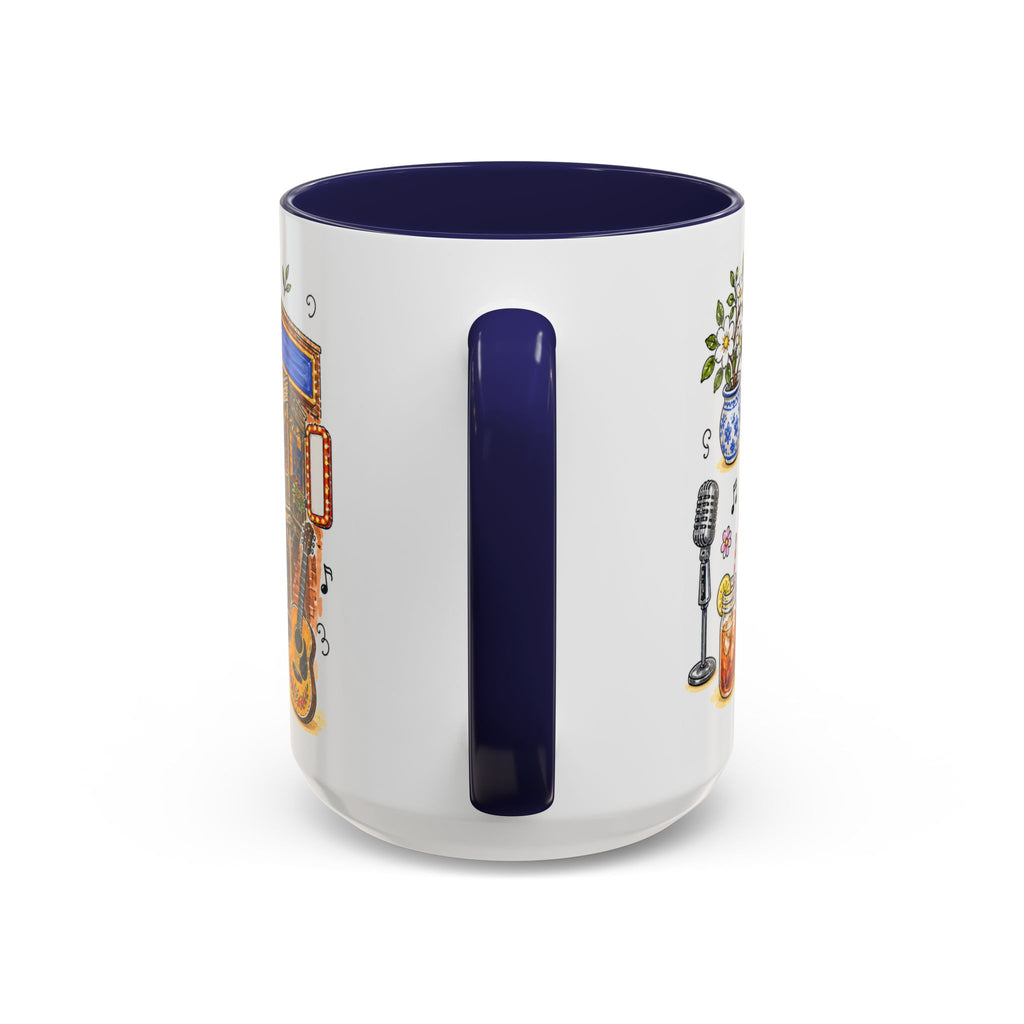 Nashville Illustrated Travel Mug | City Souvenir Accent Coffee Mug | 11oz 15oz Ceramic Cup