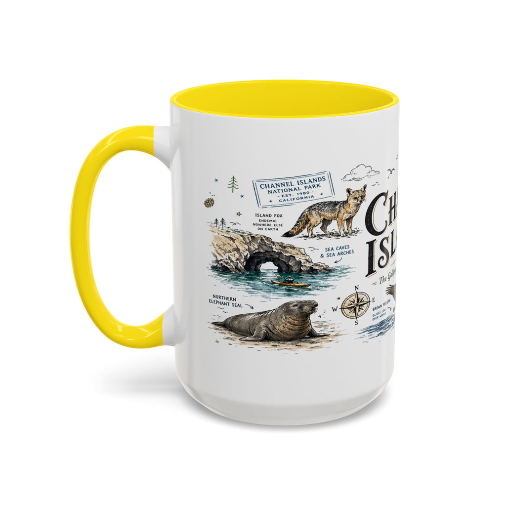 Channel Islands National Park Coffee Mug | California Island Wildlife Marine Gift | Accent Color Ceramic 11oz 15oz