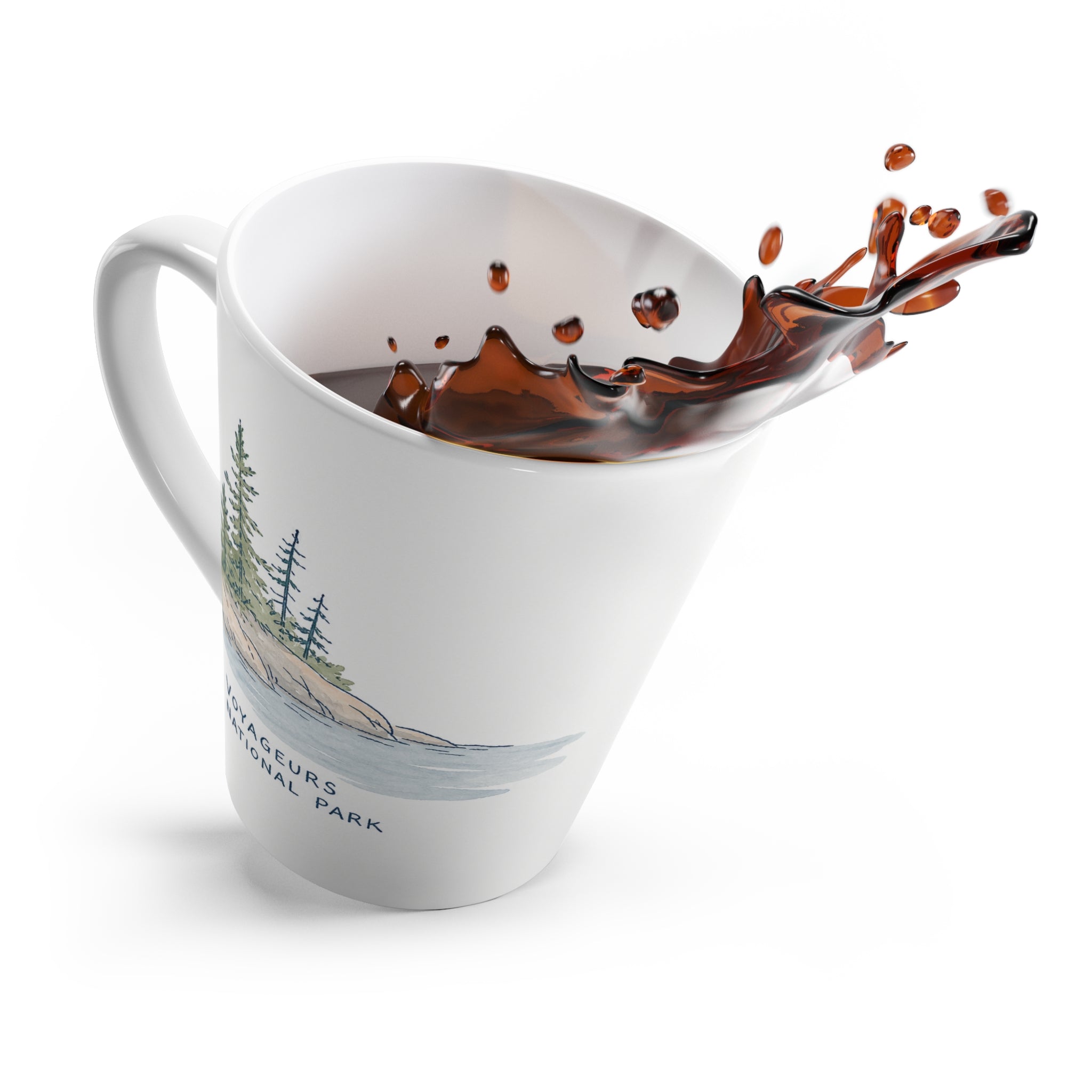 Voyageurs National Park Latte Mug | Pastel Watercolor Nature Coffee Cup | 12 oz Travel Souvenir Gift