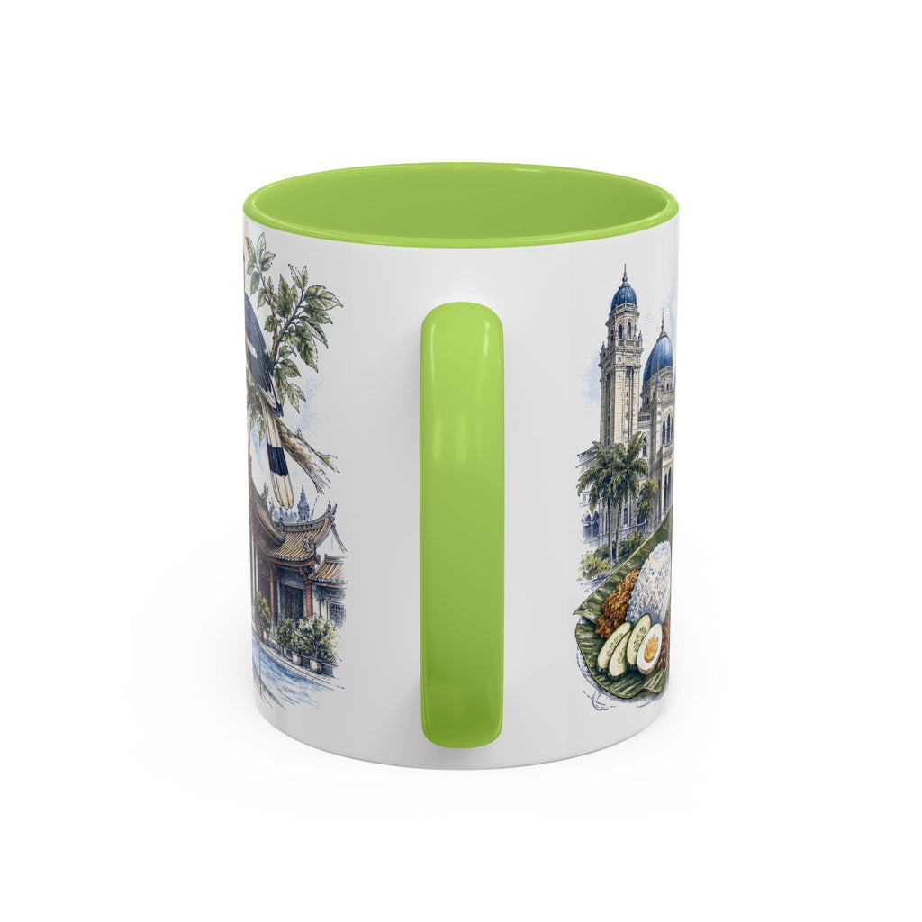 Johor Bahru Coffee Mug | Malaysia Travel Souvenir | Vintage Illustrated City Gift | 11 oz 15 oz Accent Mug