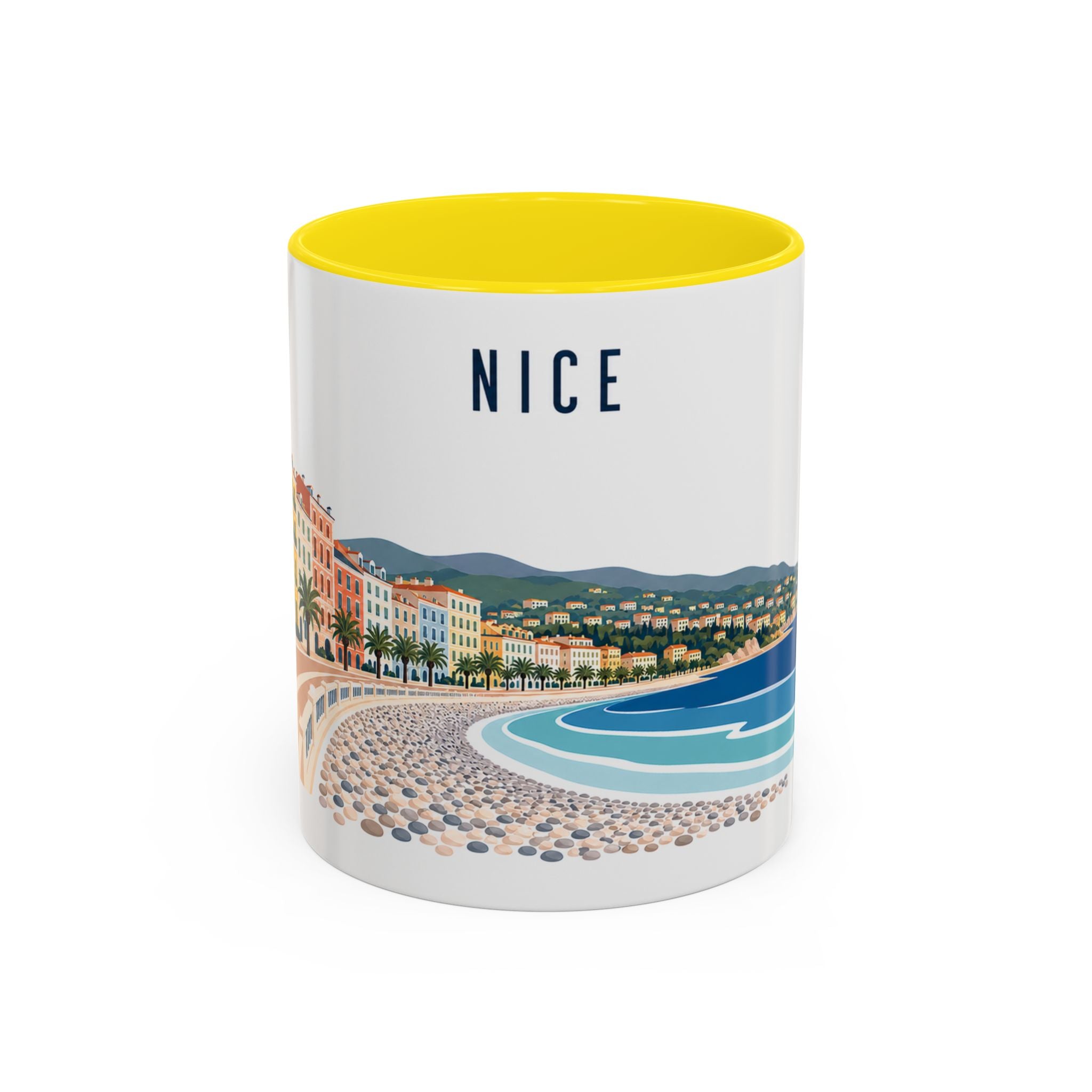 Nice Coffee Mug | France Travel Souvenir | Porcelain Decal City Gift | 11oz 15oz Accent Mug
