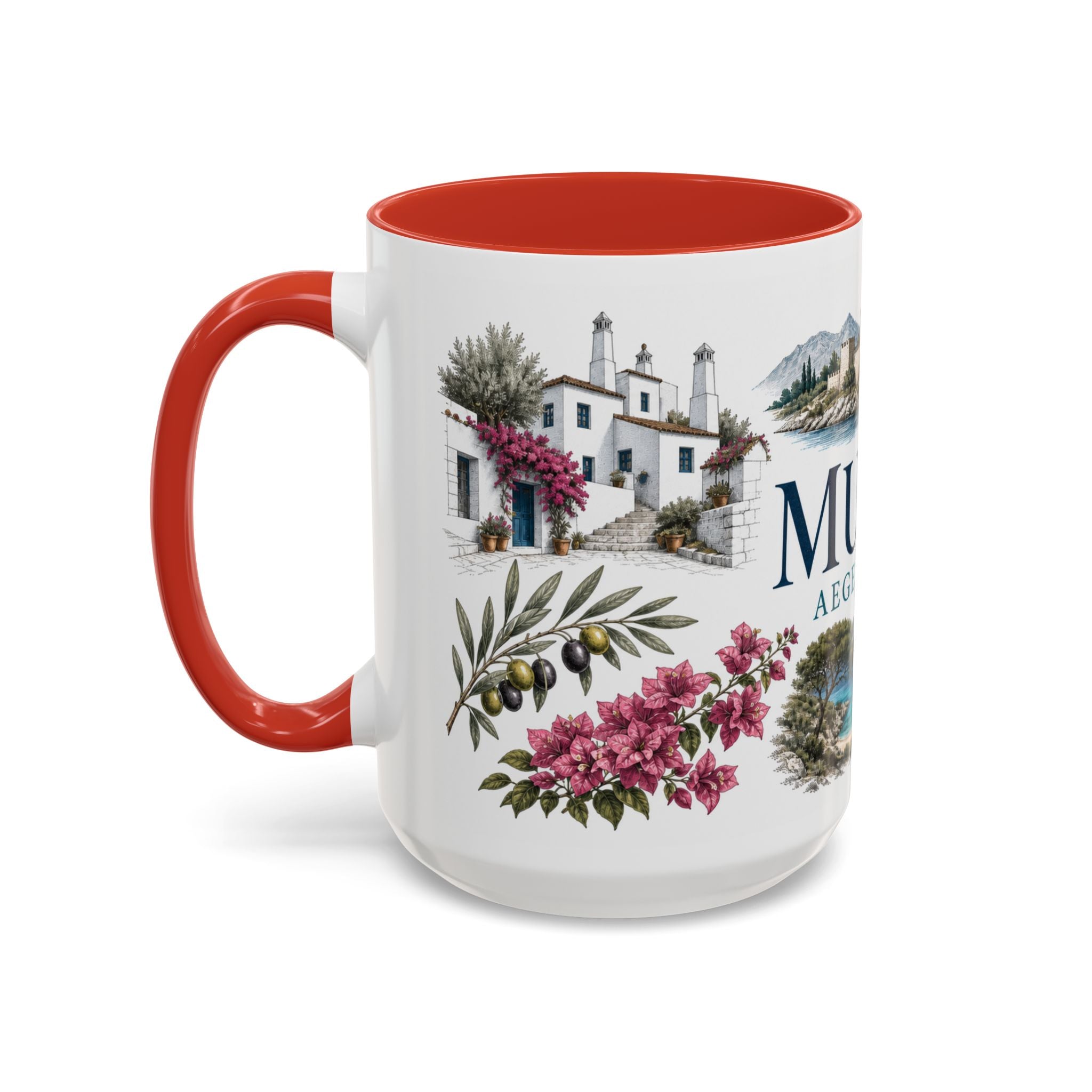 Mugla Coffee Mug | Turkey Travel Souvenir | Vintage Illustrated City Gift | 11 oz 15 oz Accent Mug