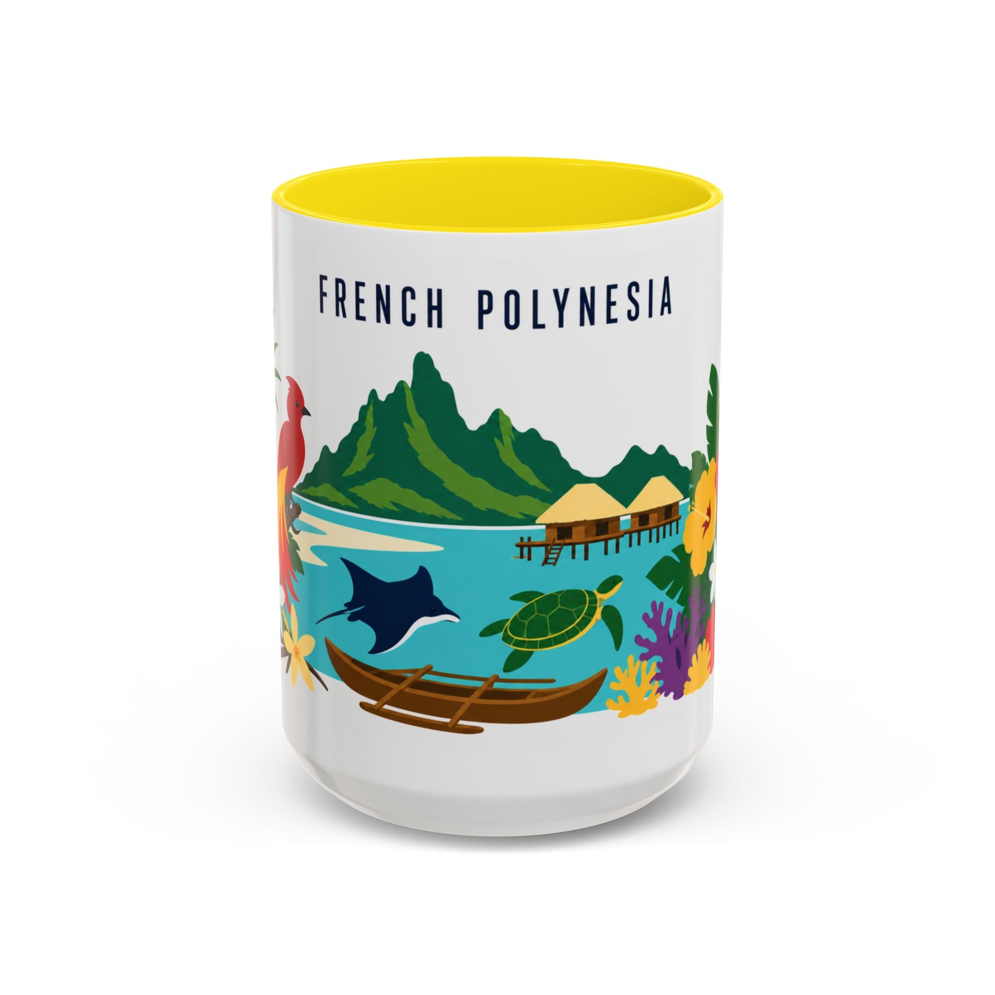 French Polynesia Coffee Mug | Travel Souvenir Accent Mug | Country Gift Ceramic Cup 11oz 15oz