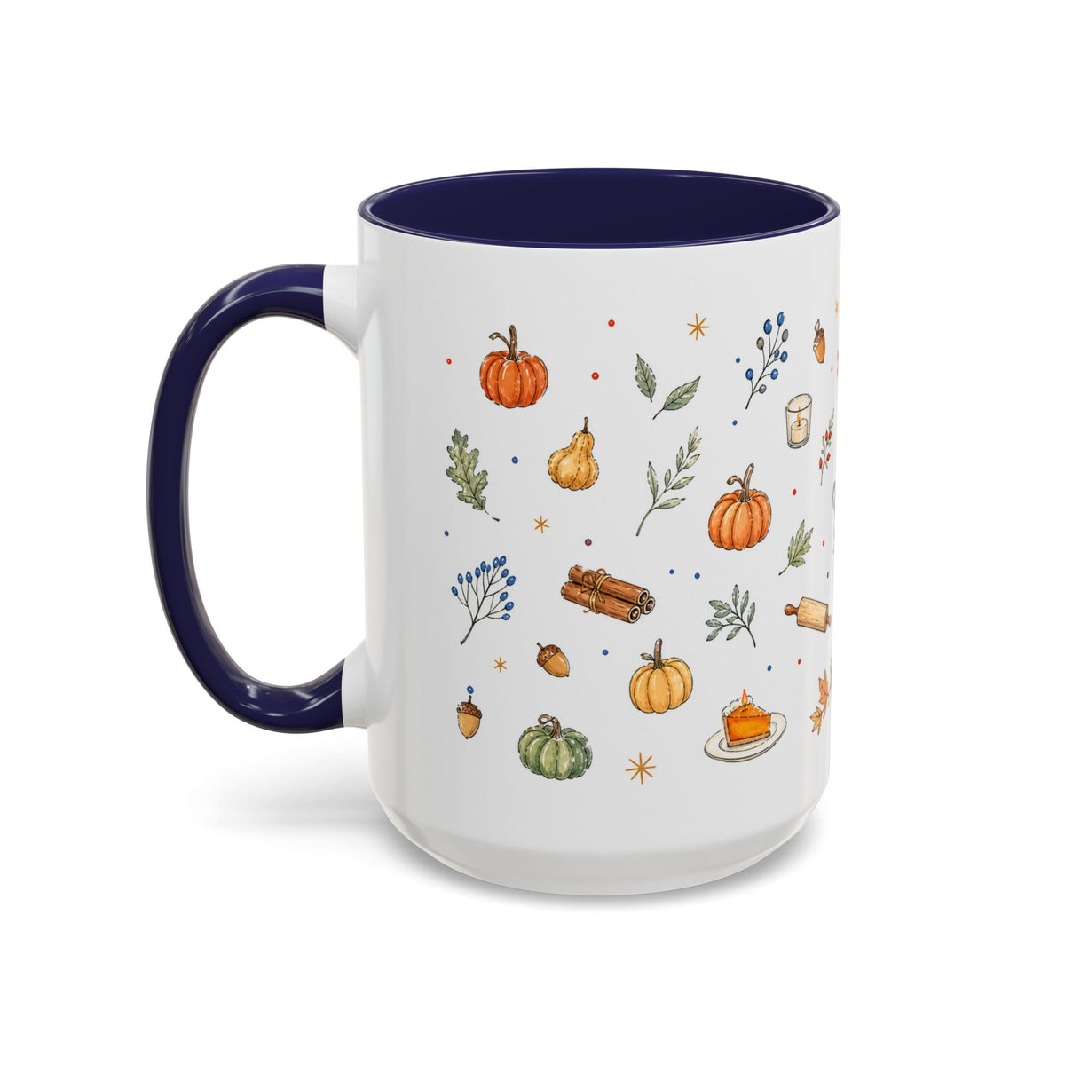 Thanksgiving Baking Mug | Watercolor Autumn Gift | Pumpkin Pie Accent Coffee Cup 11oz 15oz