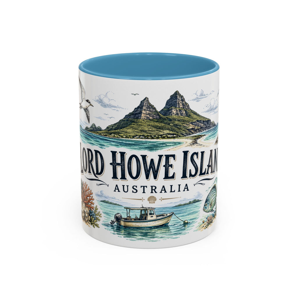 Lord Howe Island Mug, Australia Travel Souvenir, Bucket List Gift, Accent Ceramic Coffee Mug 11oz 15oz