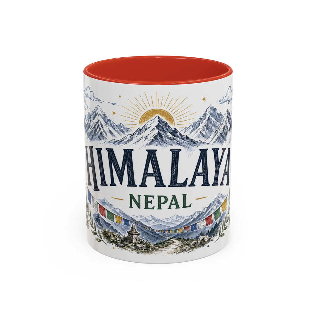Himalaya Coffee Mug | Travel Destination Souvenir Gift | Accent Color Ceramic 11oz 15oz