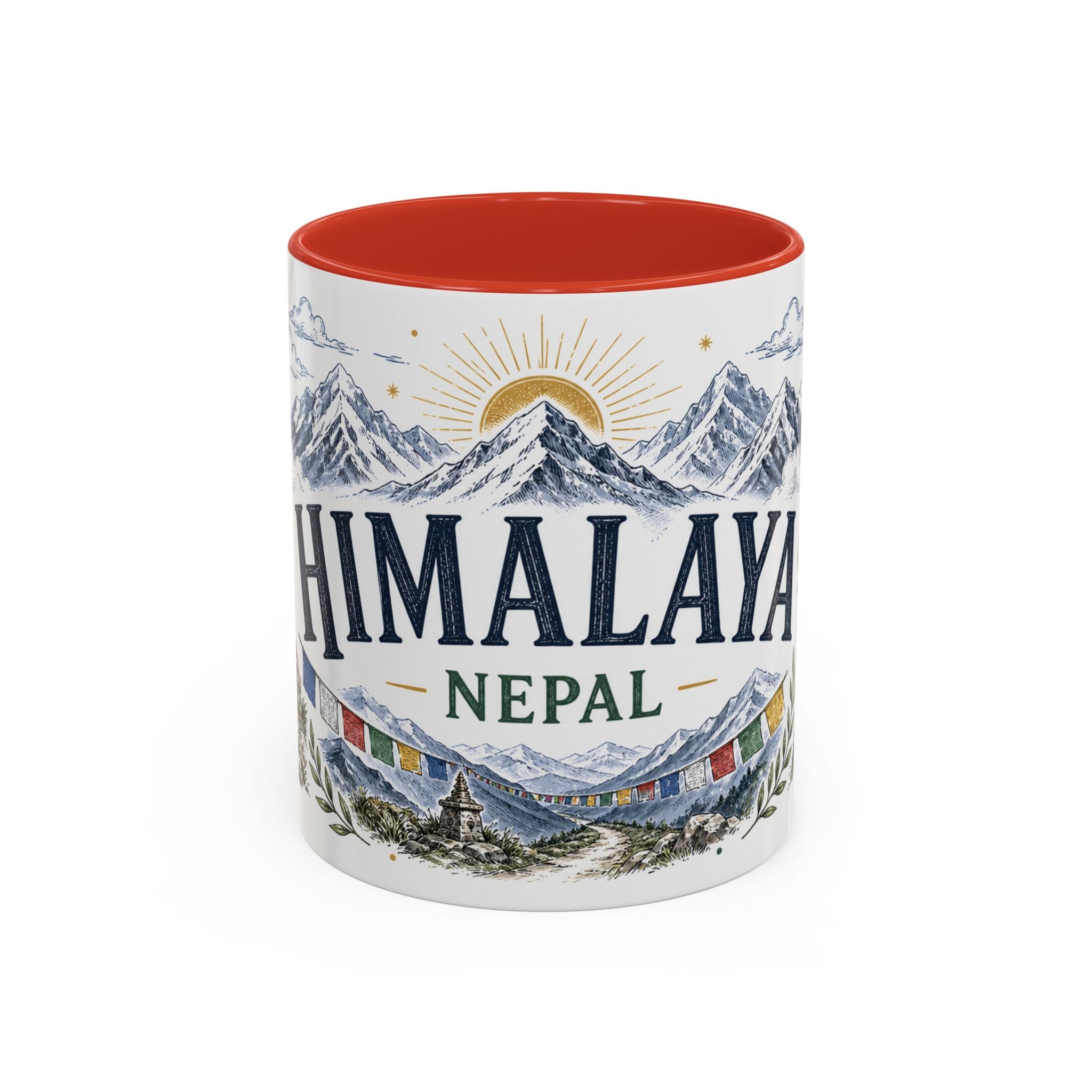 Himalaya Coffee Mug | Travel Destination Souvenir Gift | Accent Color Ceramic 11oz 15oz