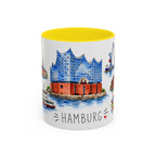 Hamburg Illustrated Travel Mug | City Souvenir Accent Coffee Mug | 11oz 15oz Ceramic Cup