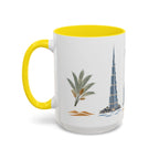 Dubai Coffee Mug | United Arab Emirates Travel Souvenir | Porcelain Decal City Gift | 11oz 15oz Accent Mug