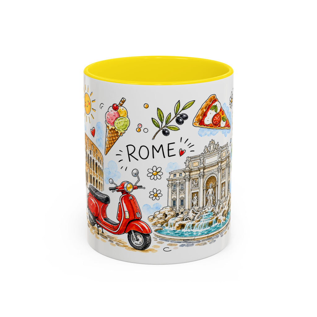 Rome Travel Mug | European City Souvenir Accent Coffee Mug | 11oz 15oz Ceramic Cup
