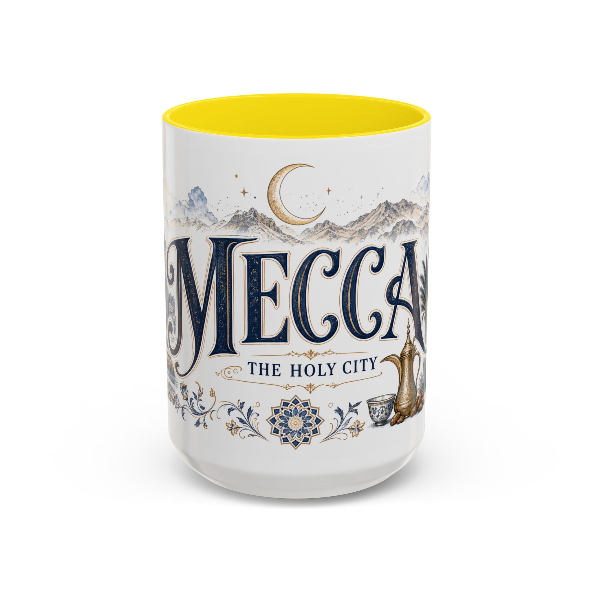Mecca Coffee Mug | Saudi Arabia Travel Souvenir | Vintage Illustrated City Gift | 11 oz 15 oz Accent Mug