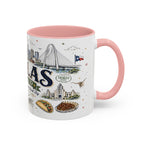 Dallas Coffee Mug | Texas Souvenir City Gift | Accent Color Ceramic 11oz 15oz