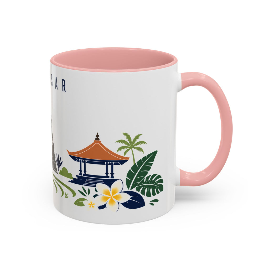Denpasar Coffee Mug | Indonesia Travel Souvenir | Porcelain Decal City Gift | 11oz 15oz Accent Mug