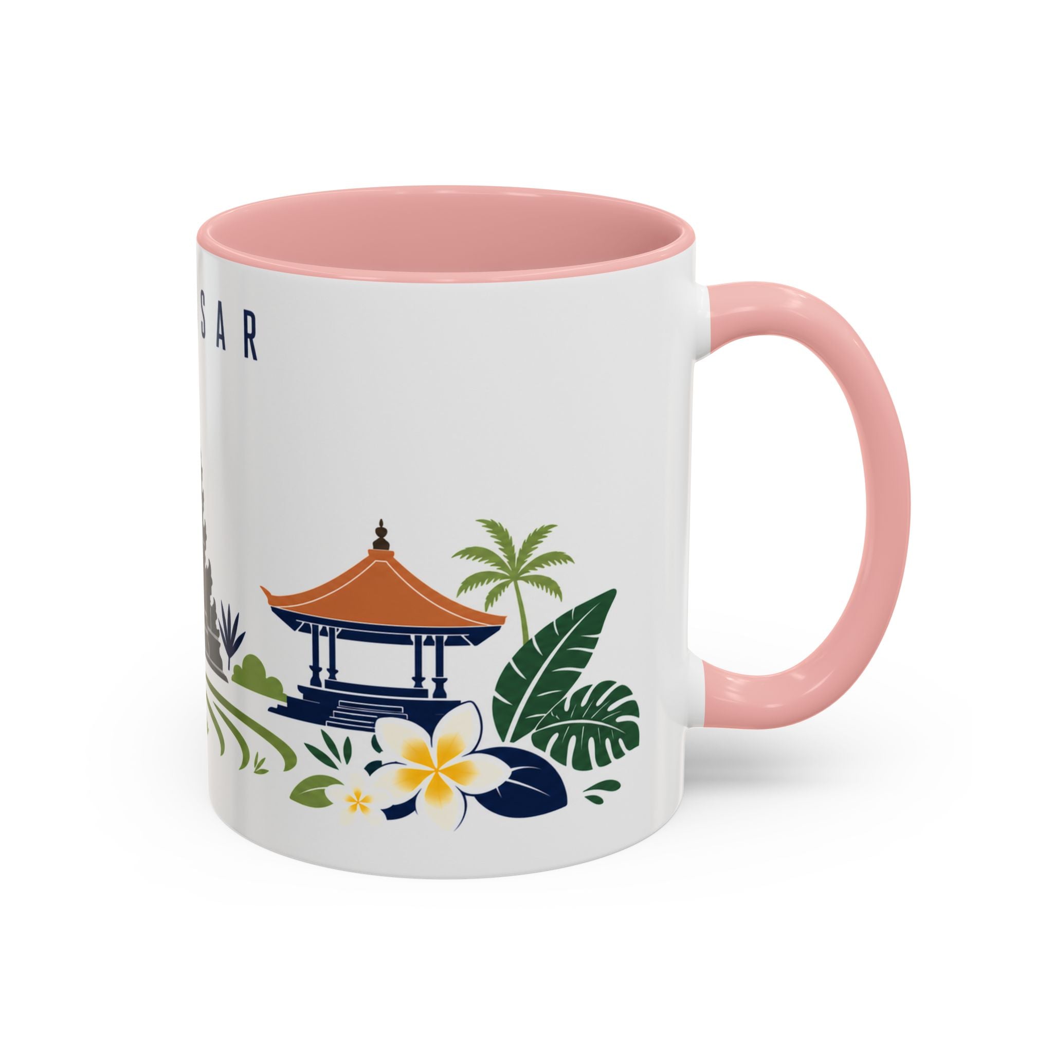 Denpasar Coffee Mug | Indonesia Travel Souvenir | Porcelain Decal City Gift | 11oz 15oz Accent Mug