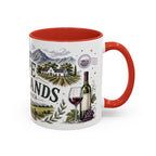 Cape Winelands Coffee Mug | Travel Destination Souvenir Gift | Accent Color Ceramic 11oz 15oz
