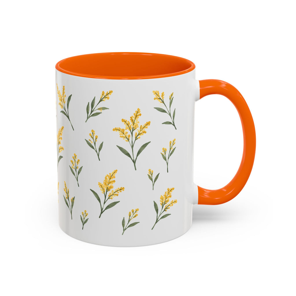 Nebraska Goldenrod Mug, State Flower Floral Coffee Cup, 11oz Botanical Gift
