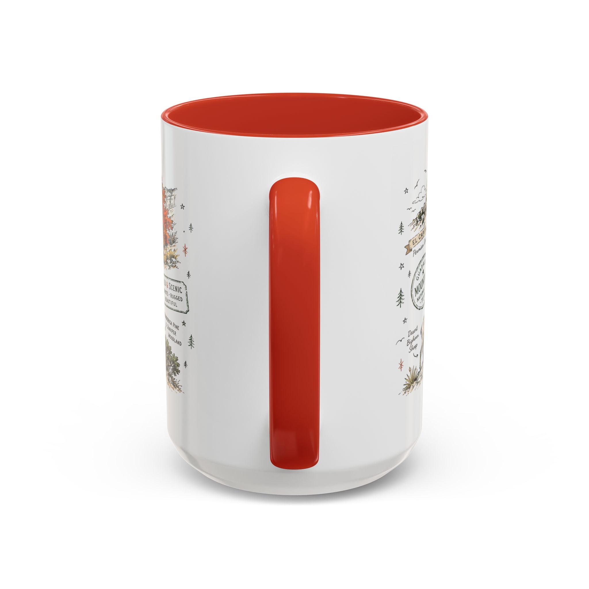 Guadalupe Mountains National Park Coffee Mug | Texas Desert Peaks Hiking Gift | Accent Color Ceramic 11oz 15oz