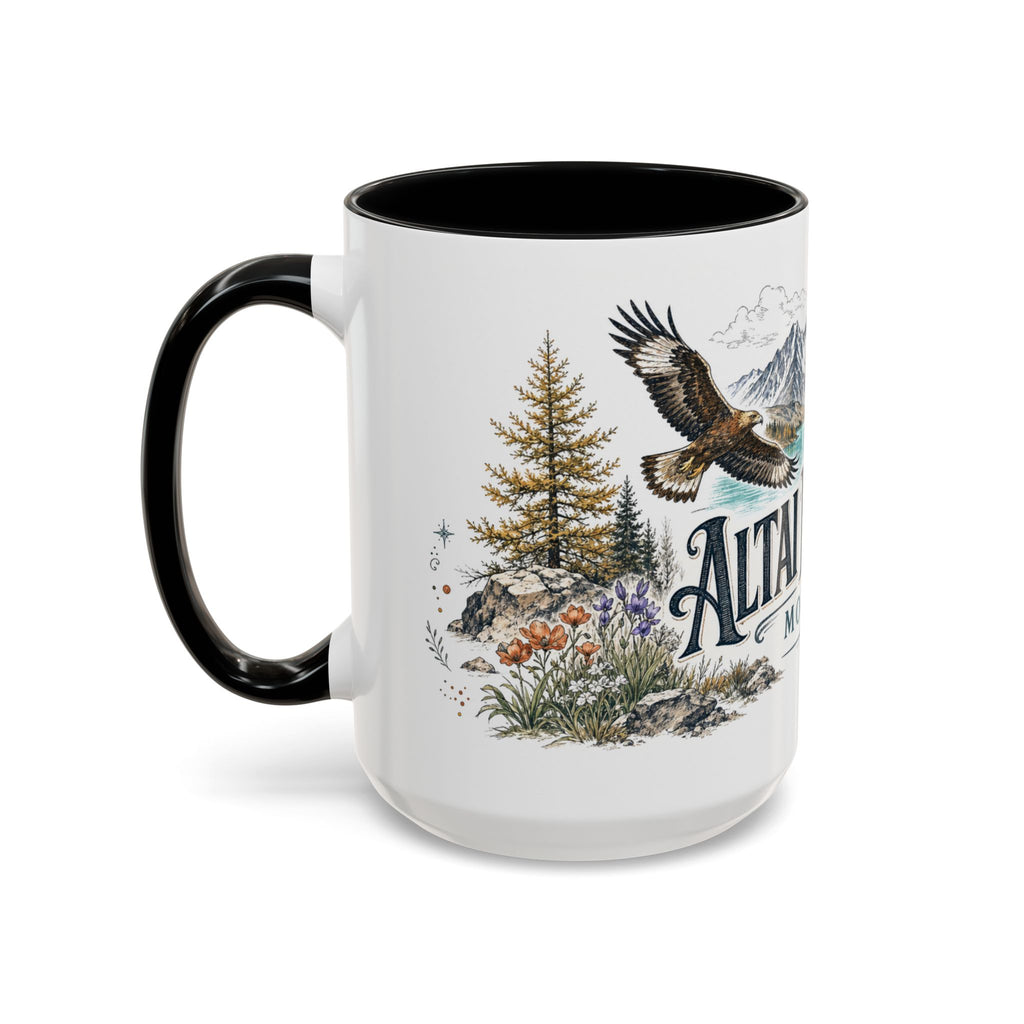 Altai Mountains Mug, Mongolia Travel Souvenir, Bucket List Gift, Accent Ceramic Coffee Mug 11oz 15oz