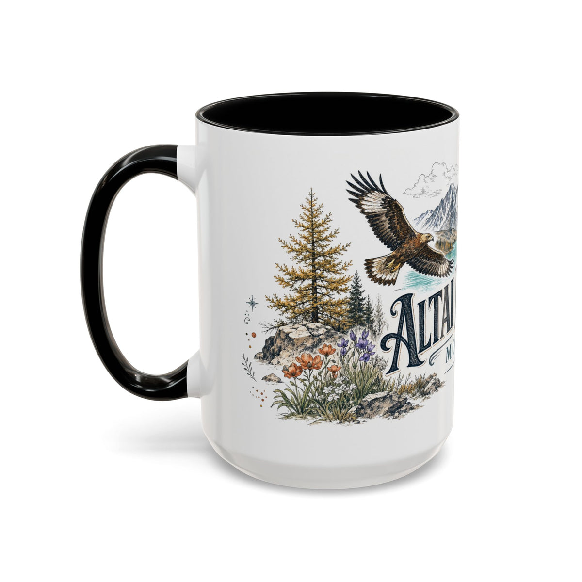 Altai Mountains Mug, Mongolia Travel Souvenir, Bucket List Gift, Accent Ceramic Coffee Mug 11oz 15oz