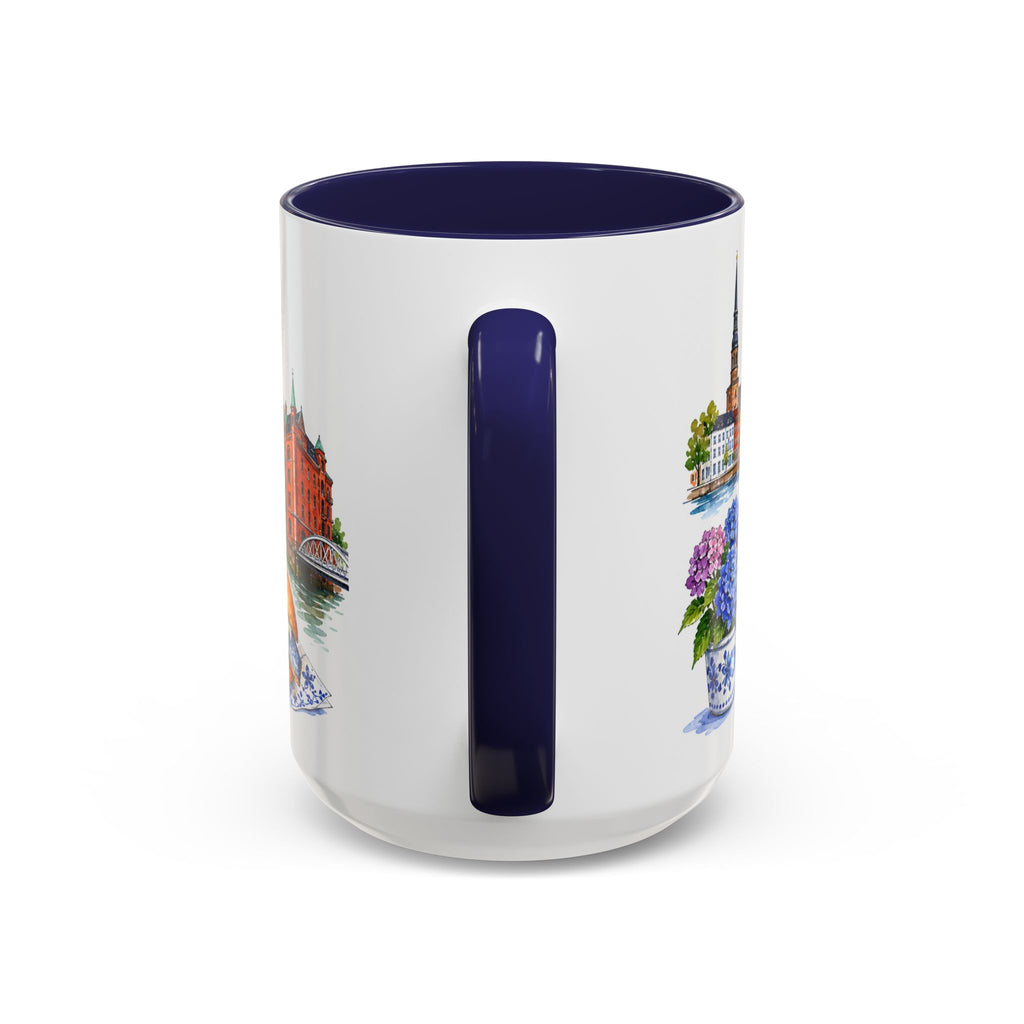 Hamburg Illustrated Travel Mug | City Souvenir Accent Coffee Mug | 11oz 15oz Ceramic Cup