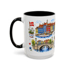 Copenhagen Travel Mug | European City Souvenir Accent Coffee Mug | 11oz 15oz Ceramic Cup