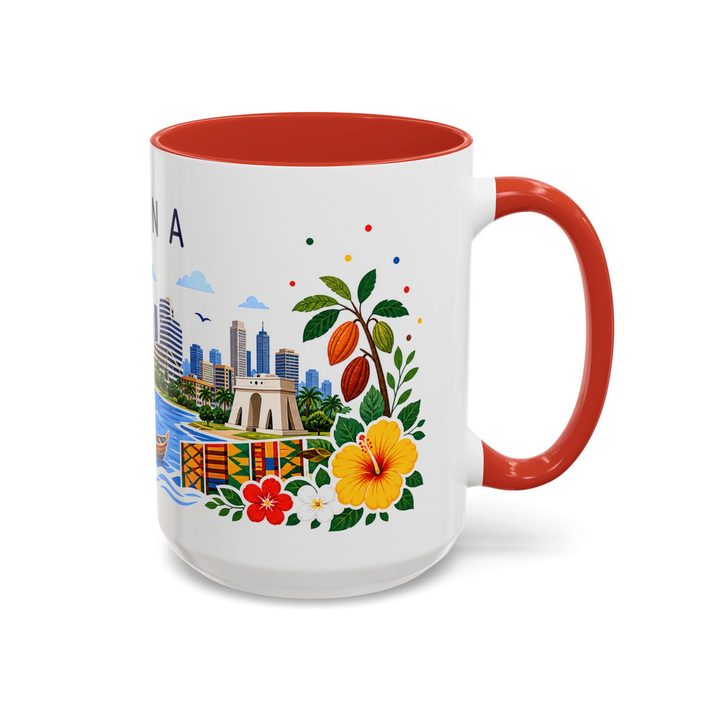 Ghana Coffee Mug | Travel Souvenir Accent Mug | Place Gift Ceramic Cup 11oz 15oz