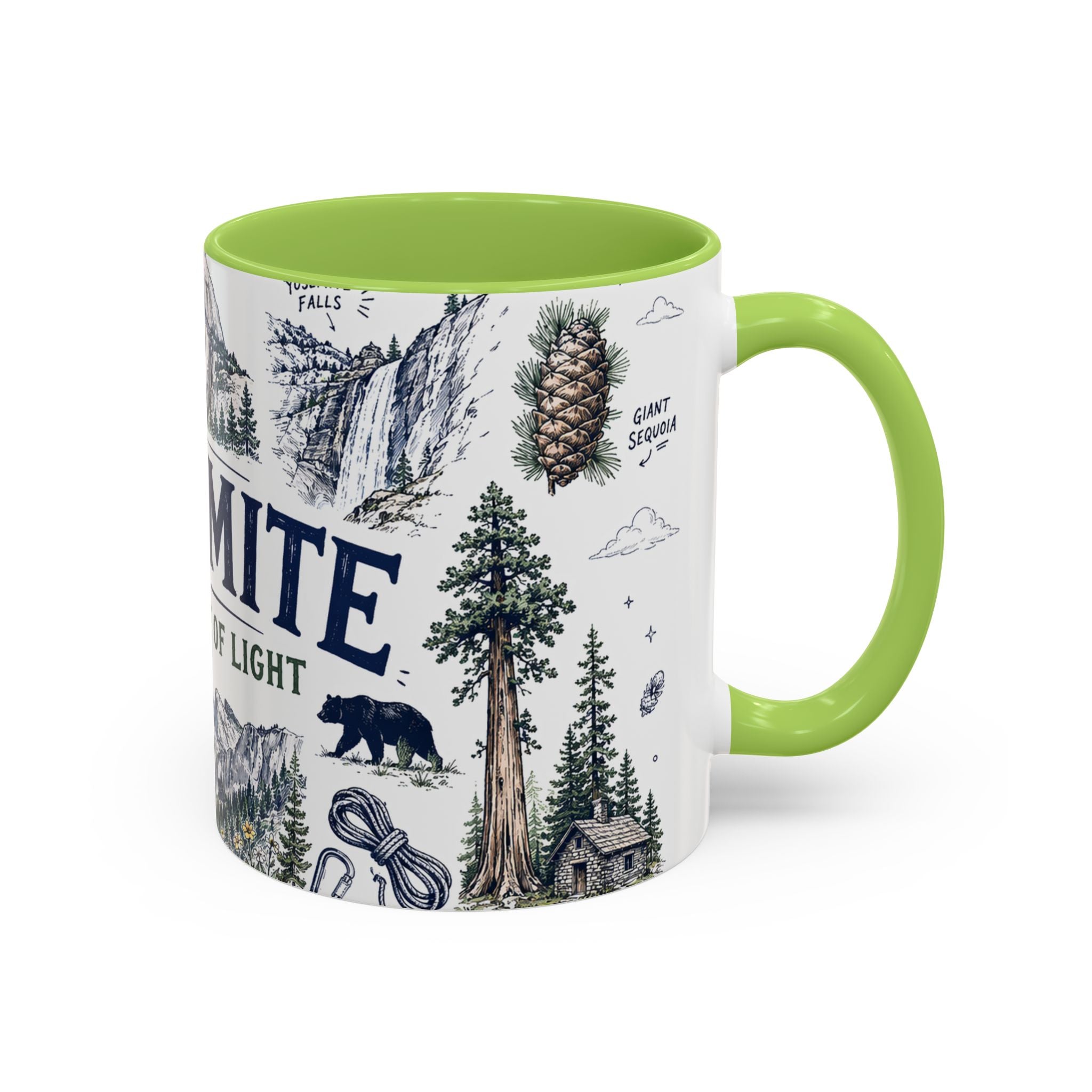 Yosemite National Park Coffee Mug | Hiking Camping Nature Gift | Accent Color Ceramic 11oz 15oz