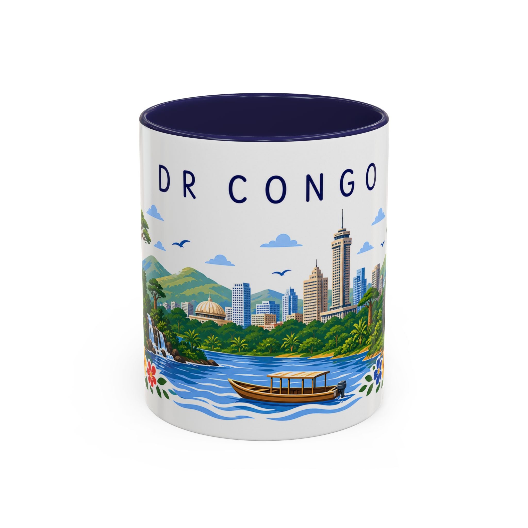 DR Congo Coffee Mug | Travel Souvenir Accent Mug | Place Gift Ceramic Cup 11oz 15oz