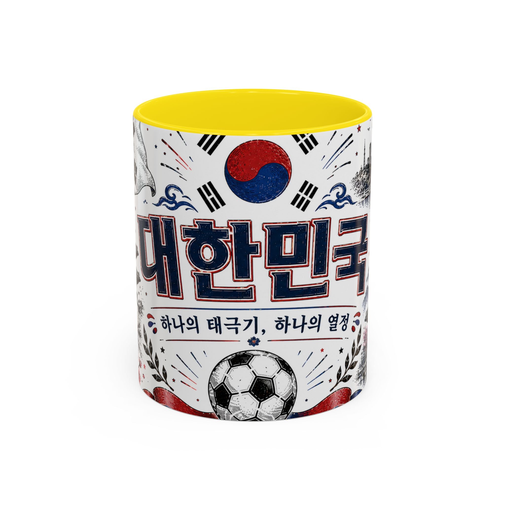South Korea Soccer Coffee Mug | World Cup Fan Gift | Accent Color Ceramic 11oz 15oz Match Day Cup