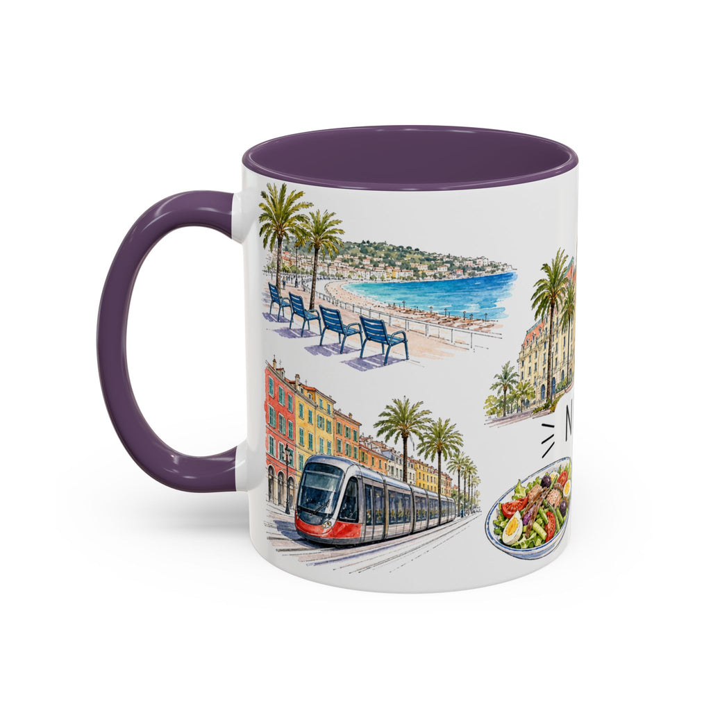 Nice Illustrated Travel Mug | City Souvenir Accent Coffee Mug | 11oz 15oz Ceramic Cup