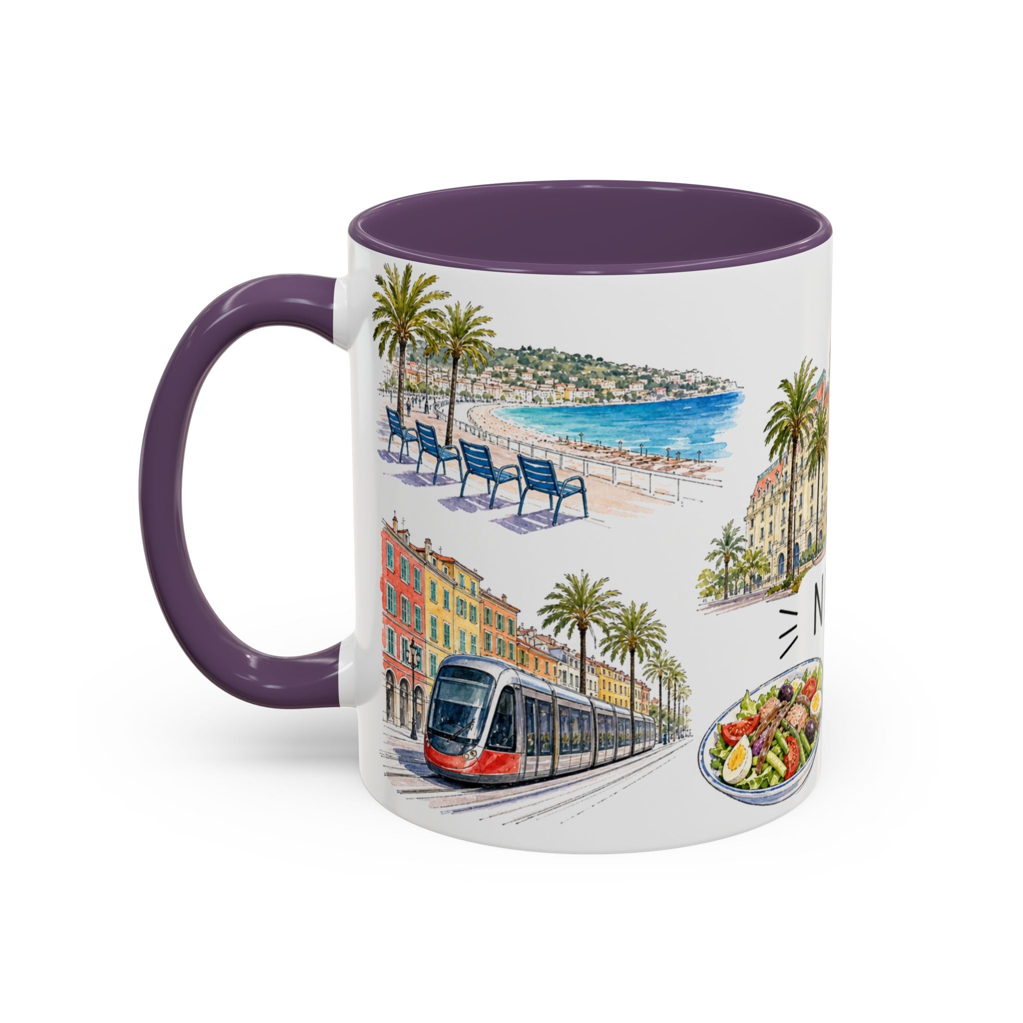 Nice Illustrated Travel Mug | City Souvenir Accent Coffee Mug | 11oz 15oz Ceramic Cup