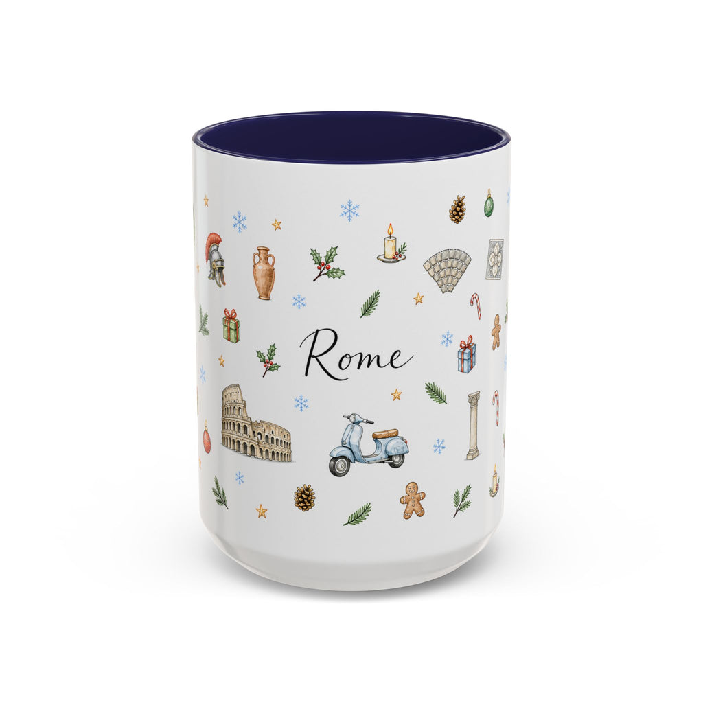 Rome Christmas Mug | Watercolor City Souvenir | Ceramic Coffee Cup