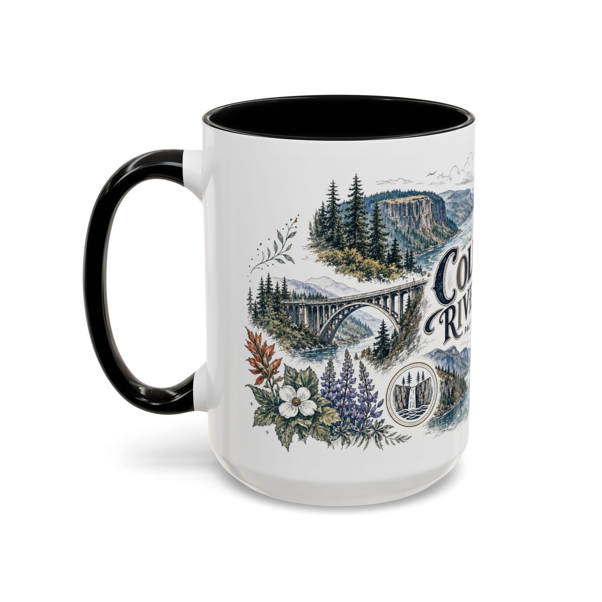 Columbia River Gorge Mug, Pacific Northwest Travel Souvenir, Bucket List Gift, Accent Ceramic Coffee Mug 11oz 15oz