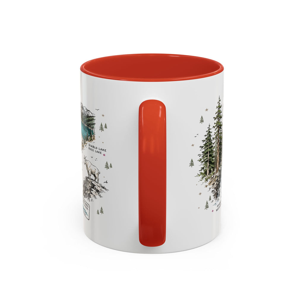 North Cascades National Park Coffee Mug | Washington Alpine Glacier Hiking Gift | Accent Color Ceramic 11oz 15oz