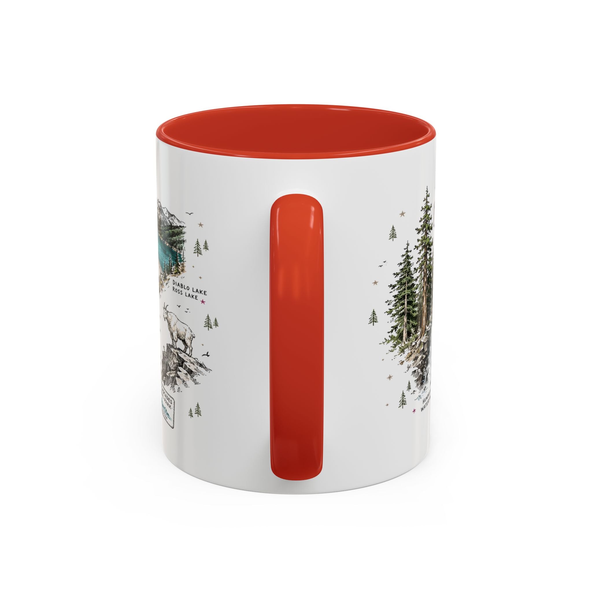 North Cascades National Park Coffee Mug | Washington Alpine Glacier Hiking Gift | Accent Color Ceramic 11oz 15oz