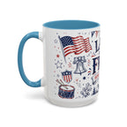 Land of the Free Coffee Mug | Home of the Brave 4th of July Gift | Accent Color Ceramic 11oz 15oz