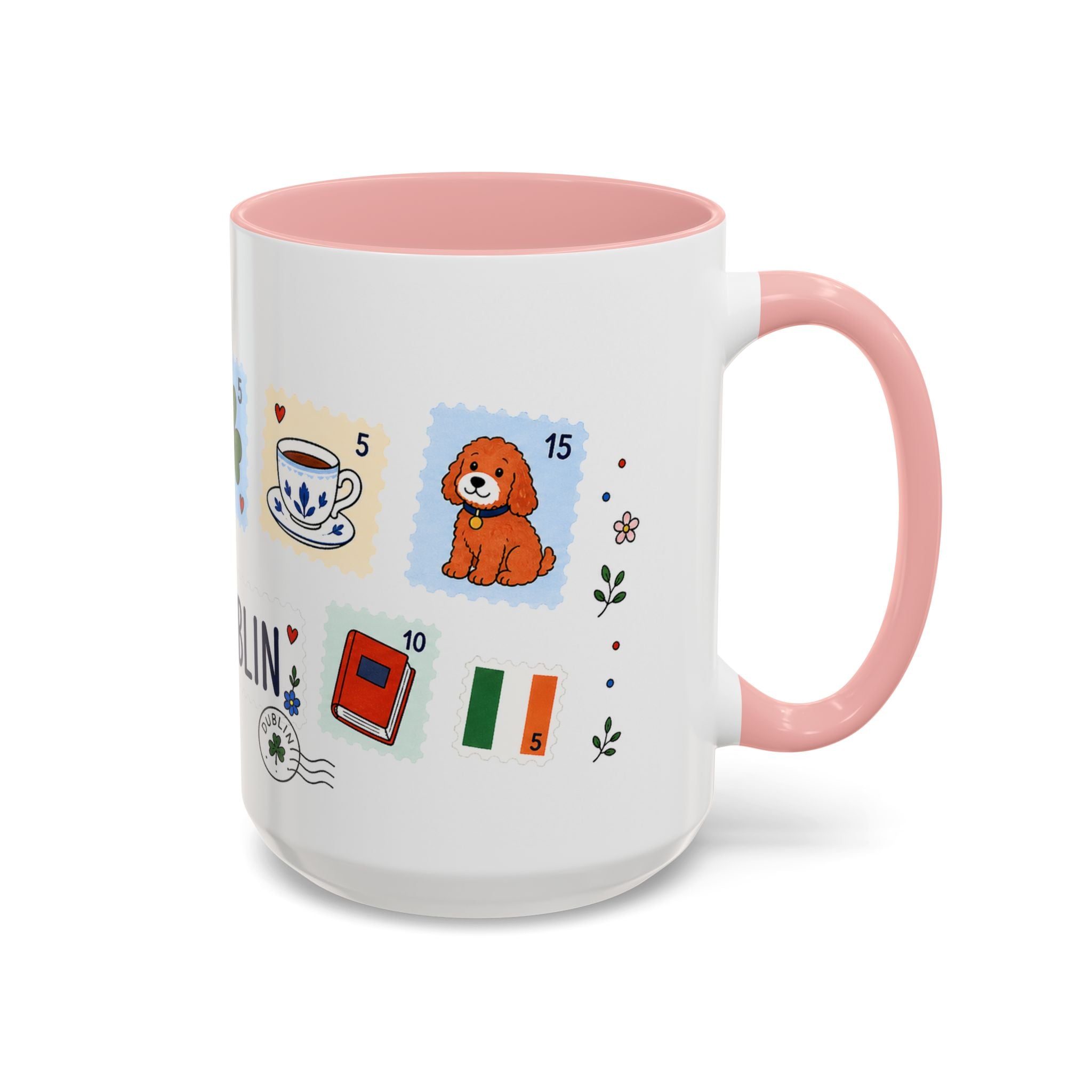 Dublin Coffee Mug | Postage Stamp Collage Mug | Travel Souvenir Accent Cup 11oz 15oz