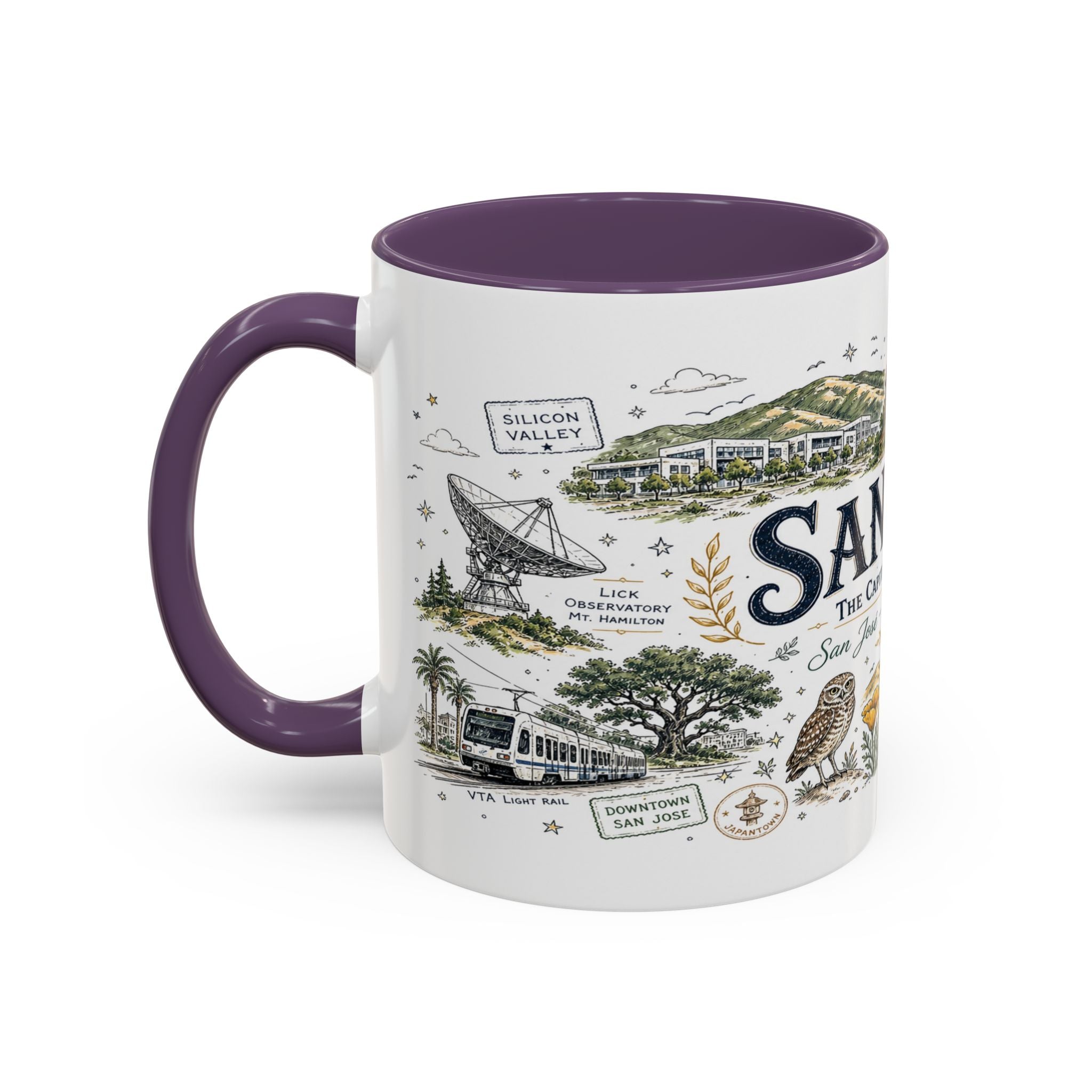 San Jose Coffee Mug | California Souvenir City Gift | Accent Color Ceramic 11oz 15oz
